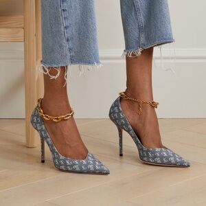 Jimmy Choo Denim Blue Patterned Heels